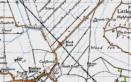 Old map of Black Bank in 1946