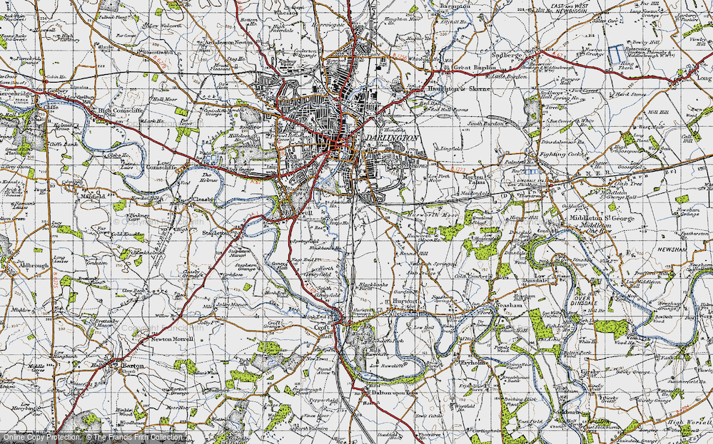 Old Map of Black Banks, 1947 in 1947