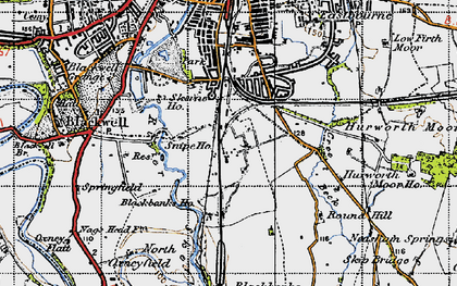 Old map of Black Banks in 1947