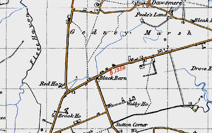 Old map of Black Barn in 1946