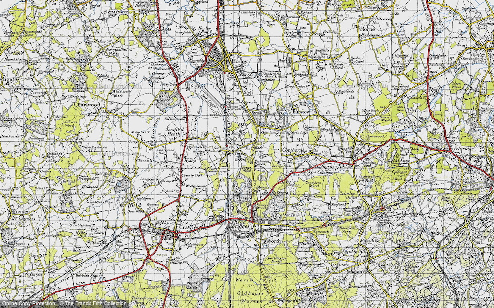Old Map of Black Corner, 1940 in 1940