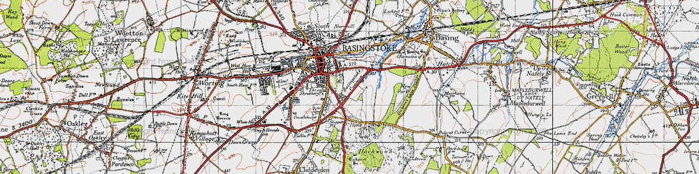 Old map of Black Dam in 1945