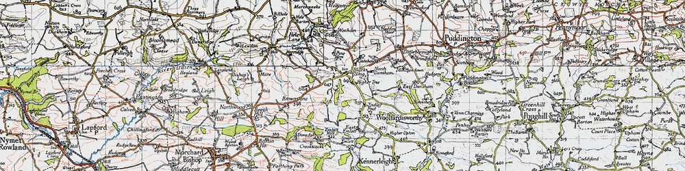 Old map of Beech Hill in 1946
