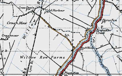 Old map of Willow Row Drain in 1946