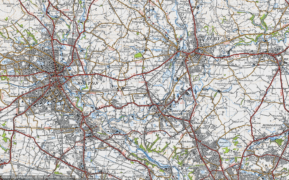 Old Map of Black Lane, 1947 in 1947