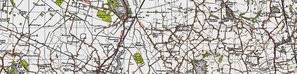 Old map of Black Moor in 1947
