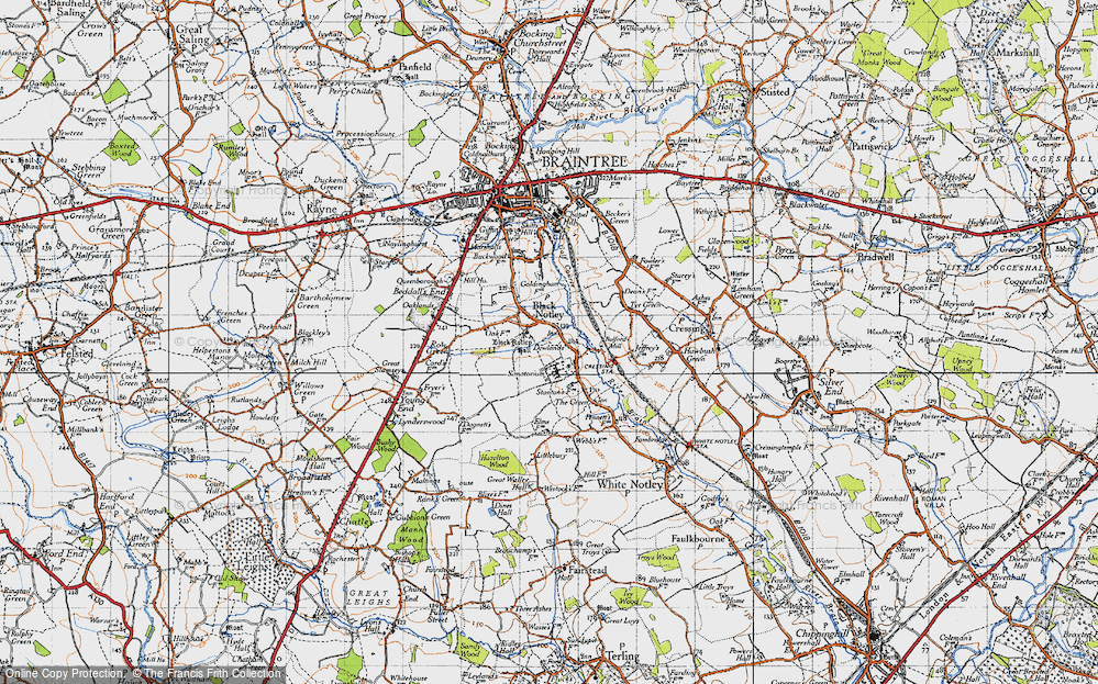 Old Map of Black Notley, 1945 in 1945