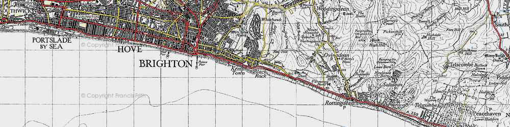 Old map of Black Rock in 1940