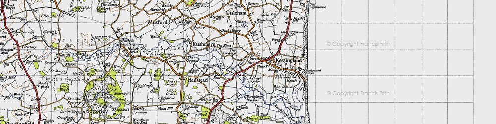 Old map of Black Street in 1946