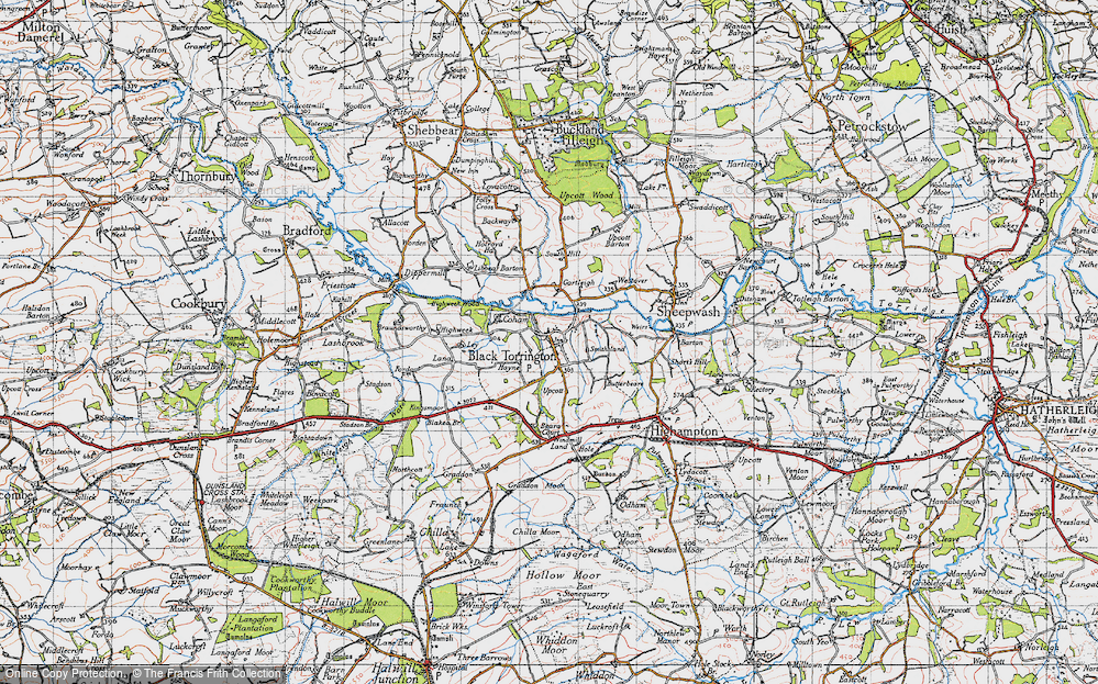 Old Map of Black Torrington, 1946 in 1946
