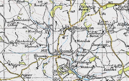 Old map of Blackawton in 1946