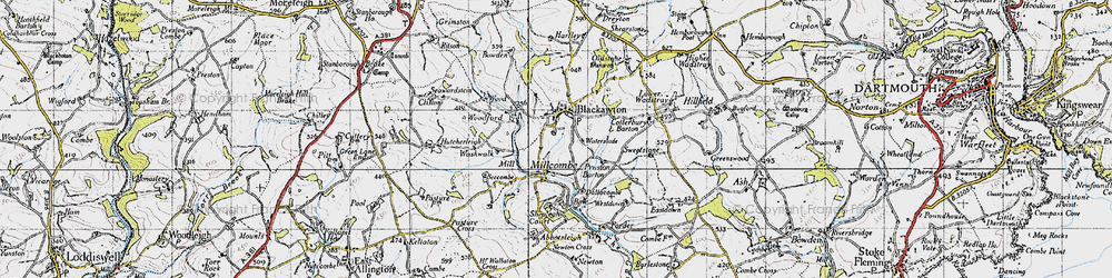 Old map of Blackawton in 1946
