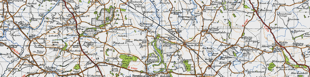 Old map of Limpit Hill in 1947