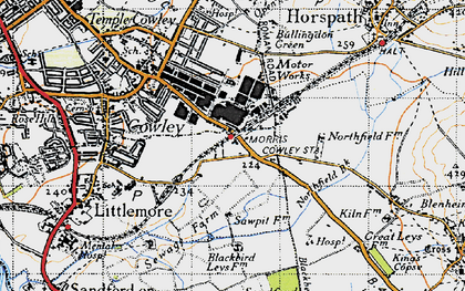 Old map of Blackbird Leys in 1947