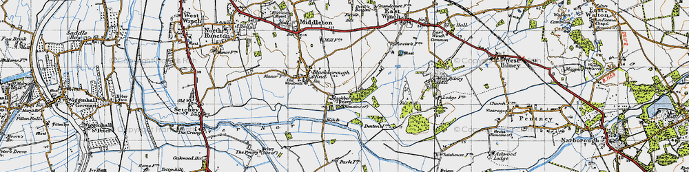 Old map of Blackborough in 1946