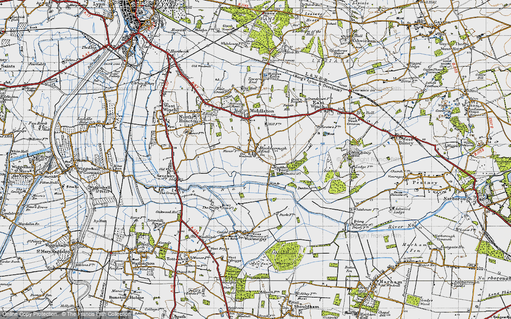Old Map of Blackborough End, 1946 in 1946