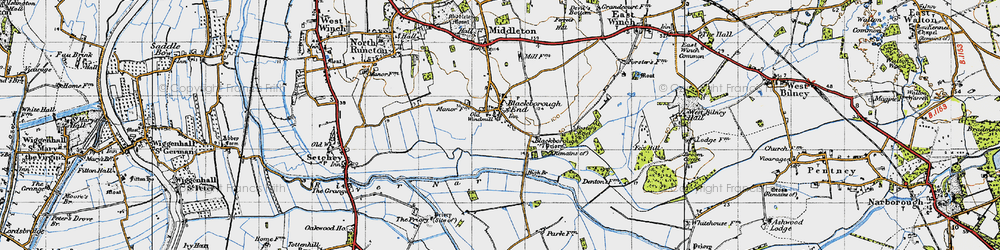 Old map of Blackborough End in 1946