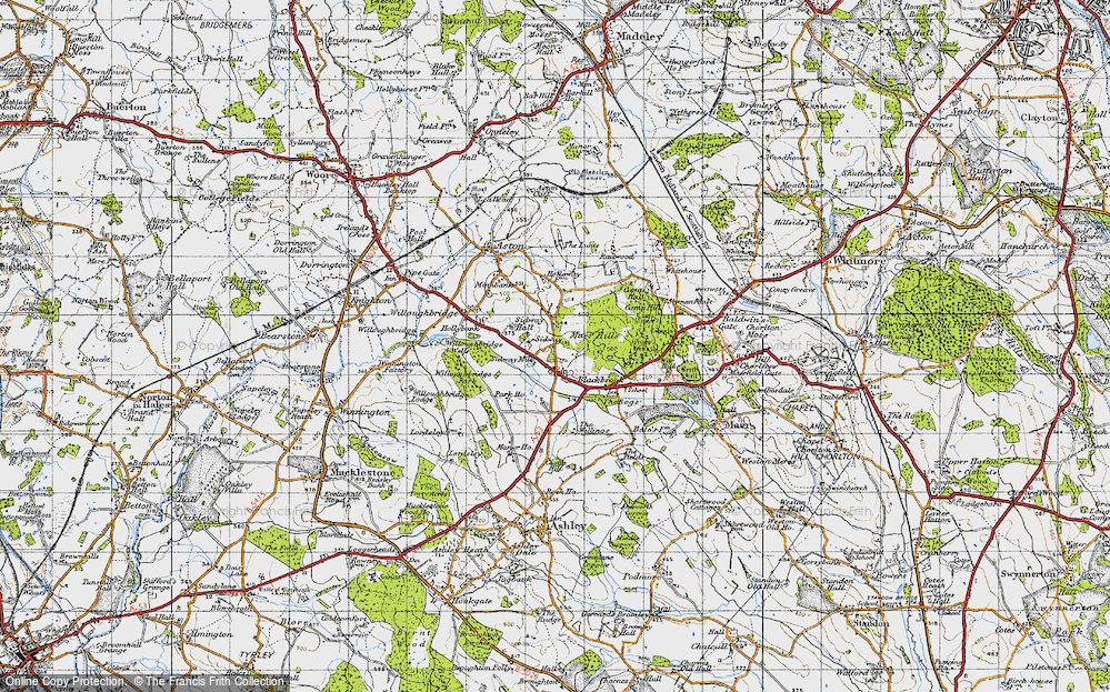 Old Map of Historic Map covering Bogs, The in 1946
