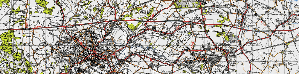Old map of Blackbrook in 1947