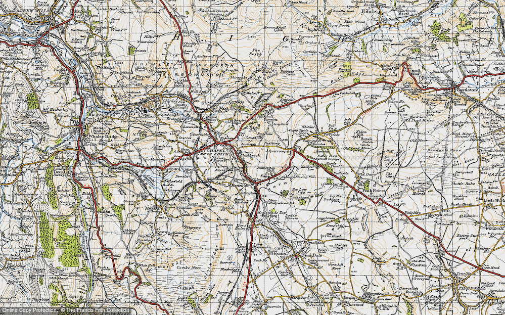 Old Map of Historic Map covering Barmoor Clough in 1947