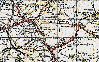Old map of Barmoor Clough in 1947