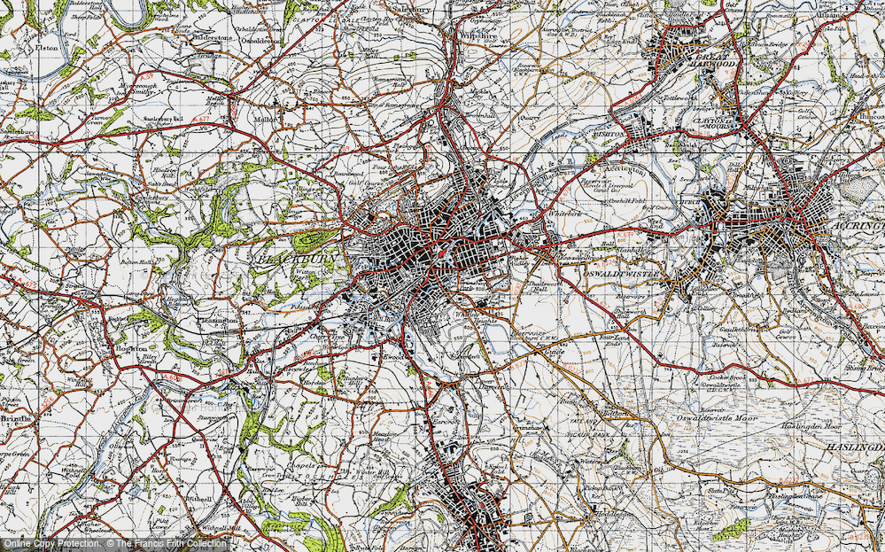 Old Map of Blackburn, 1947 in 1947