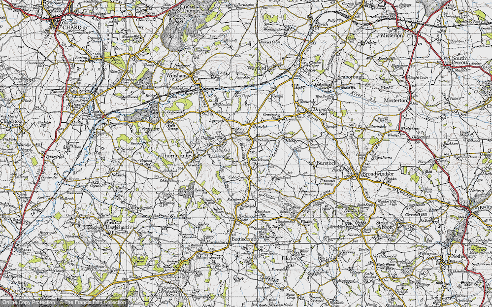 Old Map of Blackdown, 1945 in 1945
