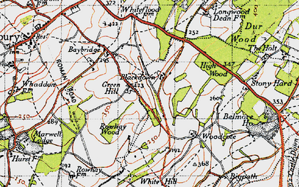 Old map of Blackdown in 1945