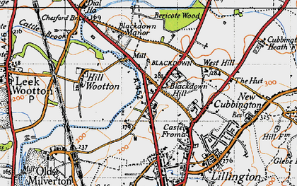 Old map of Blackdown in 1946