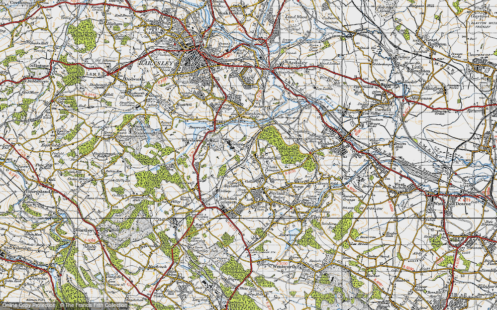 Old Map of Blacker Hill, 1947 in 1947