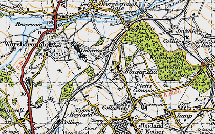Old map of Blacker Hill in 1947