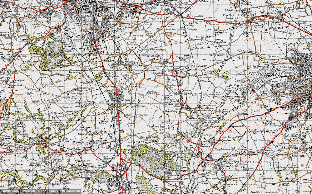Old Map of Blackfell, 1947 in 1947