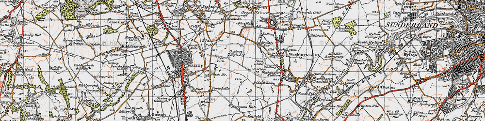 Old map of Blackfell in 1947