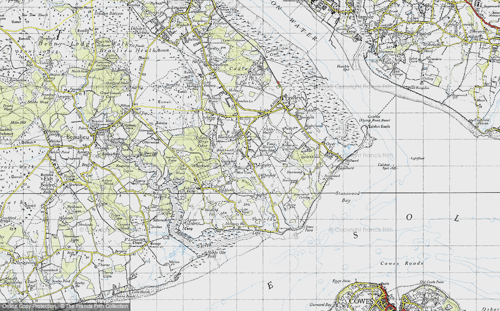 Old Map of Historic Map covering Badminston Common in 1945
