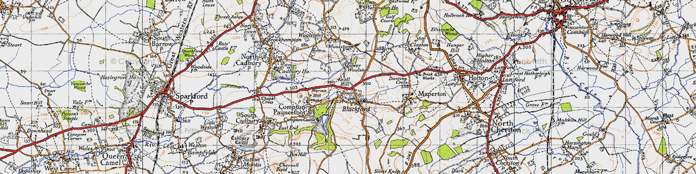 Old map of Blackford in 1945