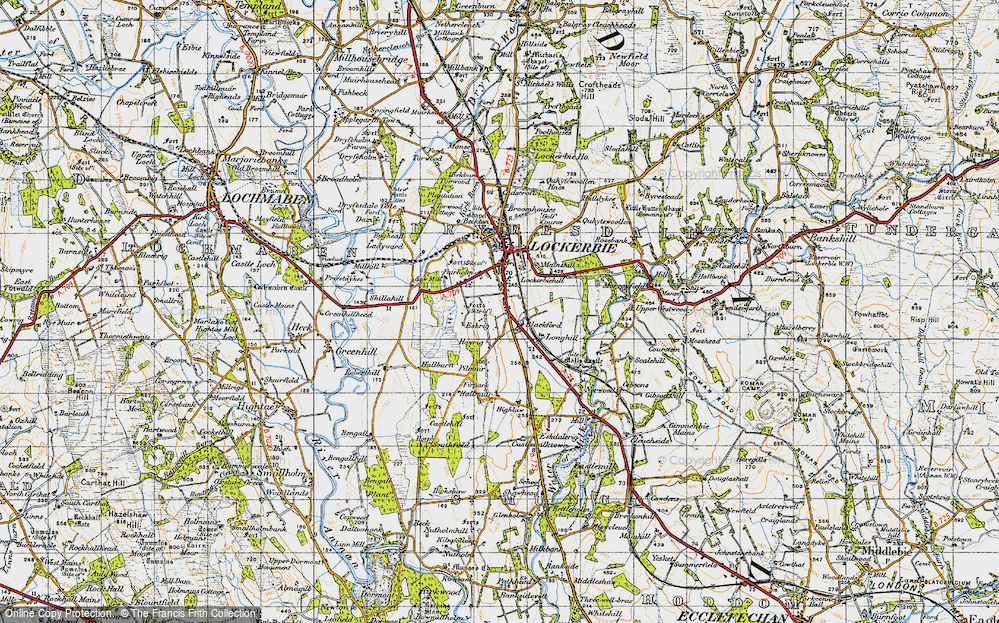 Old Map of Historic Map covering Blackmoss Plantn in 1947