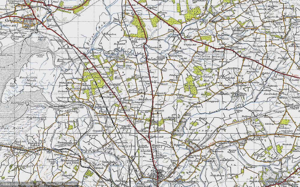 Old Map of Historic Map covering Low Harker in 1947