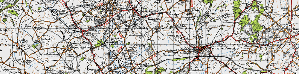 Old map of Blackfordby in 1946
