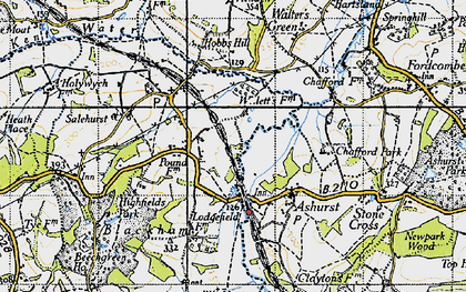 Old map of Blackham in 1946