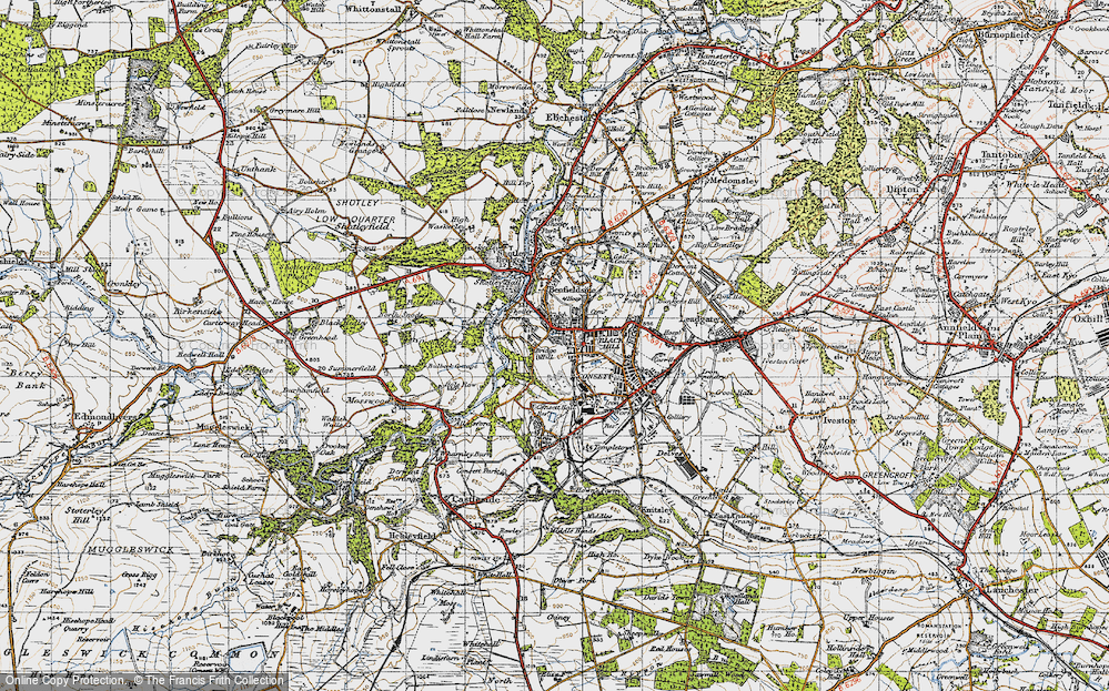 Old Map of Blackhill, 1947 in 1947