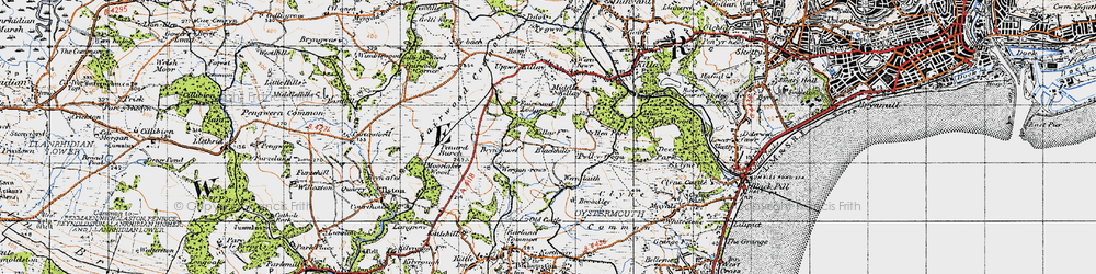 Old map of Blackhills in 1947