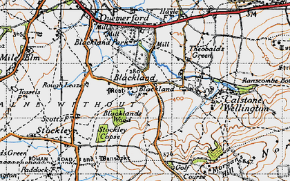 Old map of Blackland Wood in 1940