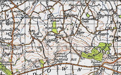 Old map of Blackmoor in 1946
