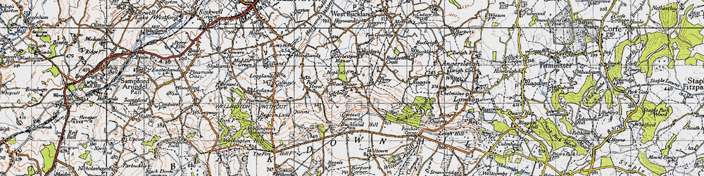 Old map of Blackmoor in 1946