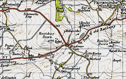 Old map of Wistlandpound in 1946