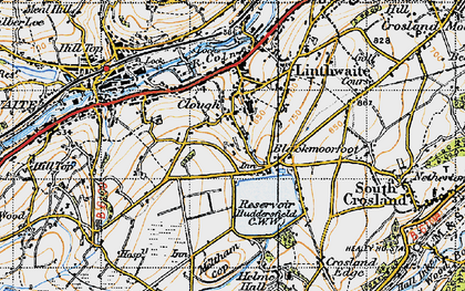 Old map of Blackmoorfoot in 1947