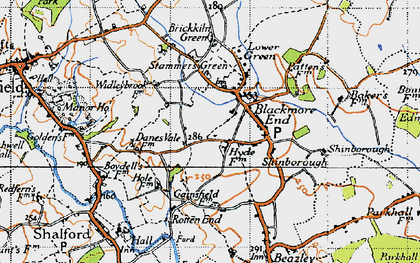 Old map of Blackmore End in 1945