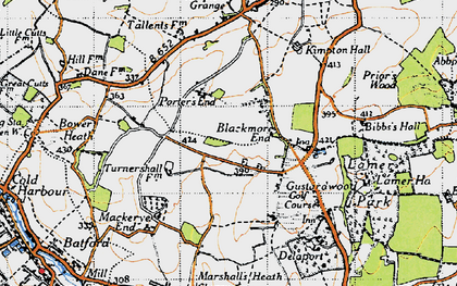 Old map of Blackmore End in 1946