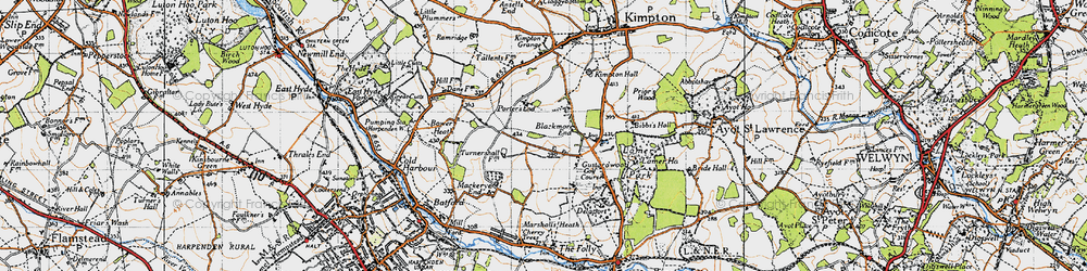 Old map of Blackmore End in 1946