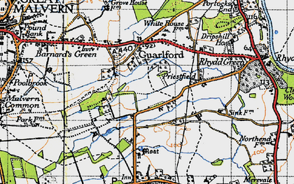 Old map of Blackmore End in 1947